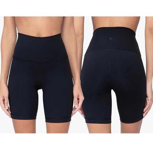 YOGALICIOUS LUX NWOT Black High Waist Squat Proof Biker Shorts - Picture 1 of 4